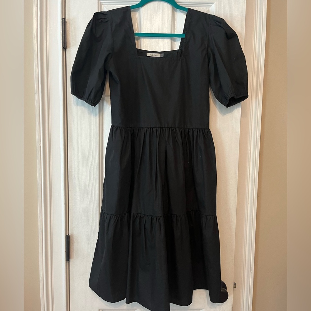 Black boutique A-line tiered dress